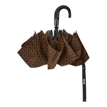 Hugo Boss - Guarda-chuva de bolso Monogramme Camel