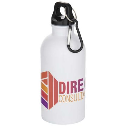 Garrafa de água de aço inoxidável com certificação RCS e parede única de 400 ml para sublimação com mosquetão "Oregon"