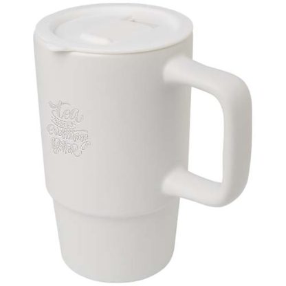 Caneca em cerâmica de 450 ml com tampa de plástico "Carter"