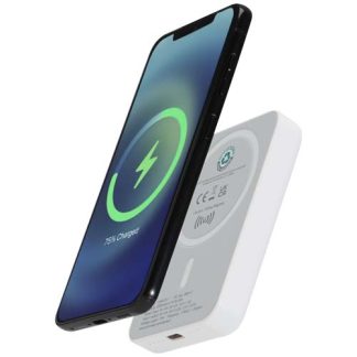 Powerbank magnético sem fios de 5.000 mAh e 15 W com PD de 20 W - feito de plástico reciclado "Acrab"