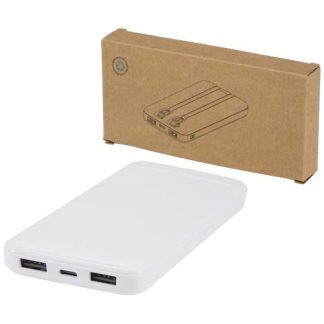 Powerbank de plástico reciclado de 10.000 mAh e 10 W com 2 cabos integrados "Adhil"