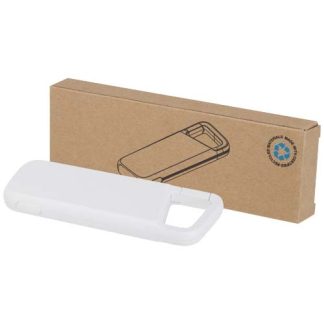 Powerbank de plástico reciclado de 5.000 mAh, 12 W, resistente à água, com mosquetão "Alkes"