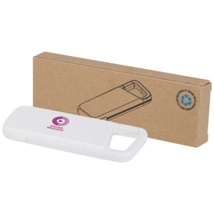 Powerbank de plástico reciclado de 5.000 mAh, 12 W, resistente à água, com mosquetão "Alkes"
