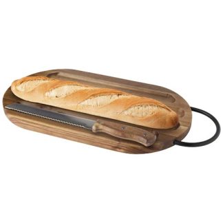 Tábua de cozinha de madeira de acácia com faca de pão "Prestige"