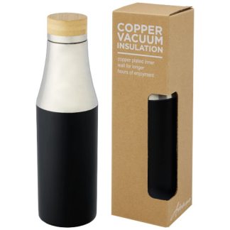 Garrafa de 540 ml de cobre isolada a vácuo em aço inoxidável com tampa de bambu "Hulan"