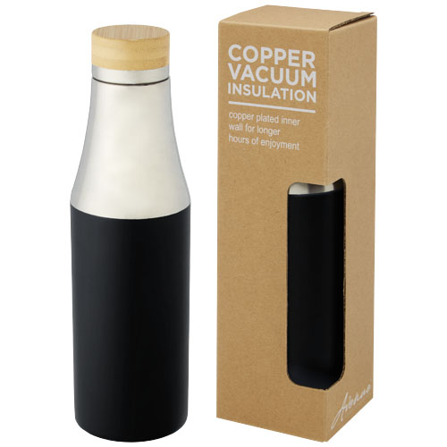 Garrafa de 540 ml de cobre isolada a vácuo em aço inoxidável com tampa de bambu "Hulan"