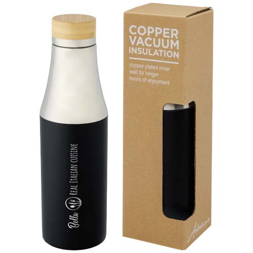 Garrafa de 540 ml de cobre isolada a vácuo em aço inoxidável com tampa de bambu "Hulan"