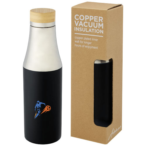 Garrafa de 540 ml de cobre isolada a vácuo em aço inoxidável com tampa de bambu "Hulan"