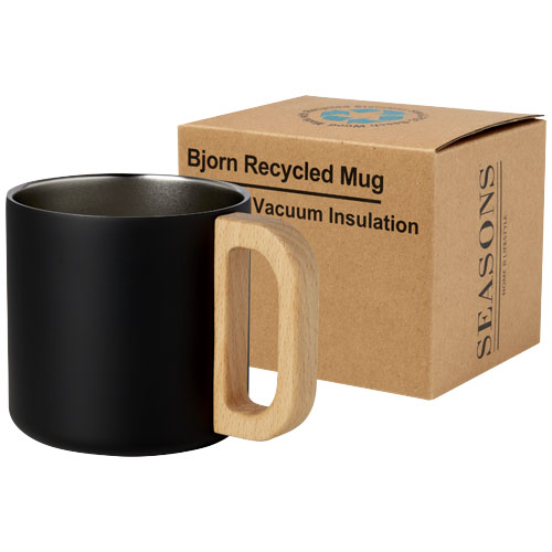 Caneca de aço inoxidável reciclado com certificado RCS de 360 ml com isolamento a vácuo de cobre "Bjorn"