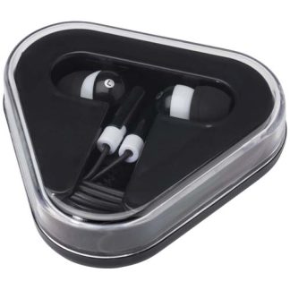 Auriculares com caixa de armazenamento de plástico reciclado "Rebel"