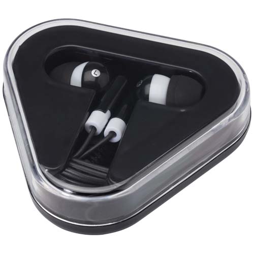 Auriculares com caixa de armazenamento de plástico reciclado "Rebel"
