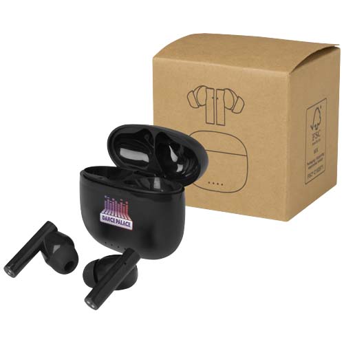 Auscultadores Bluetooth® True Wireless de plástico reciclado com pontas auriculares de silicone "Alterf"