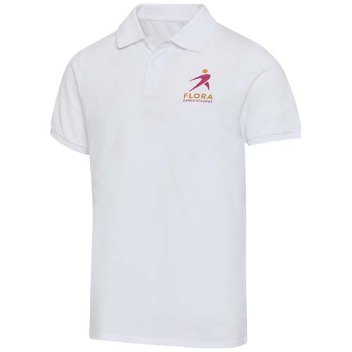 Polo de manga curta unissexo em material de produção biológica e material reciclado OCS com 220 g/m² "Beryl"